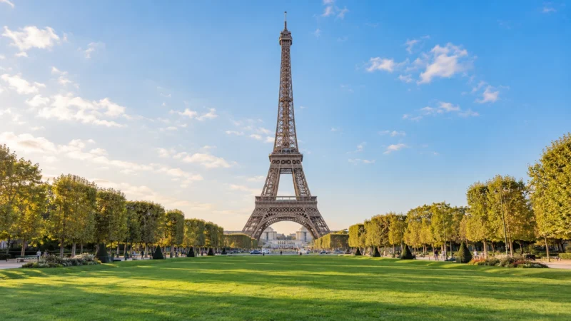 Эйфелева башня и Champ de Mars в Париже
