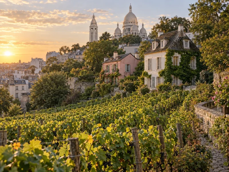 Виноградник Clos Montmartre на холме